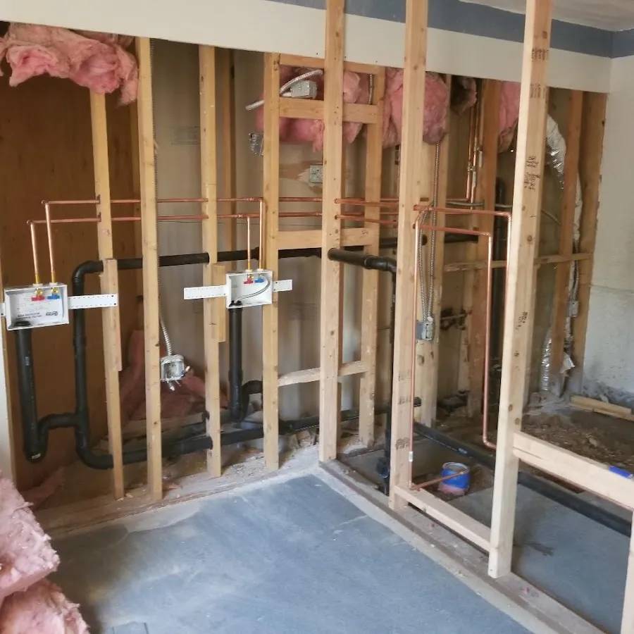 Copper pipe rough-in and plumbing installation in Rainsville